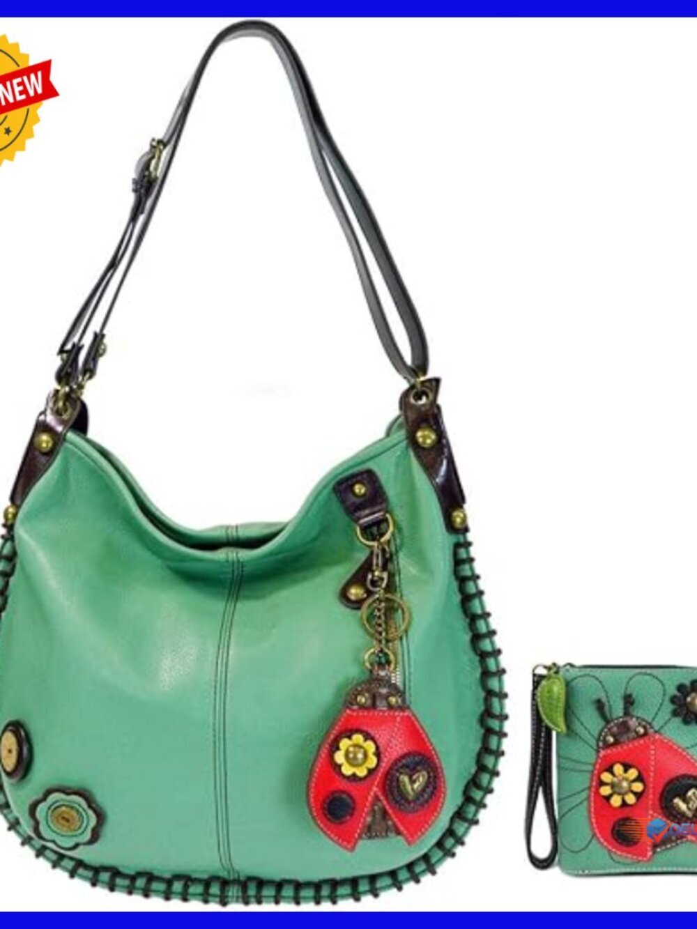 Large Vegan Leather Hobo Tote with Matching Wallet Crossbody Bag